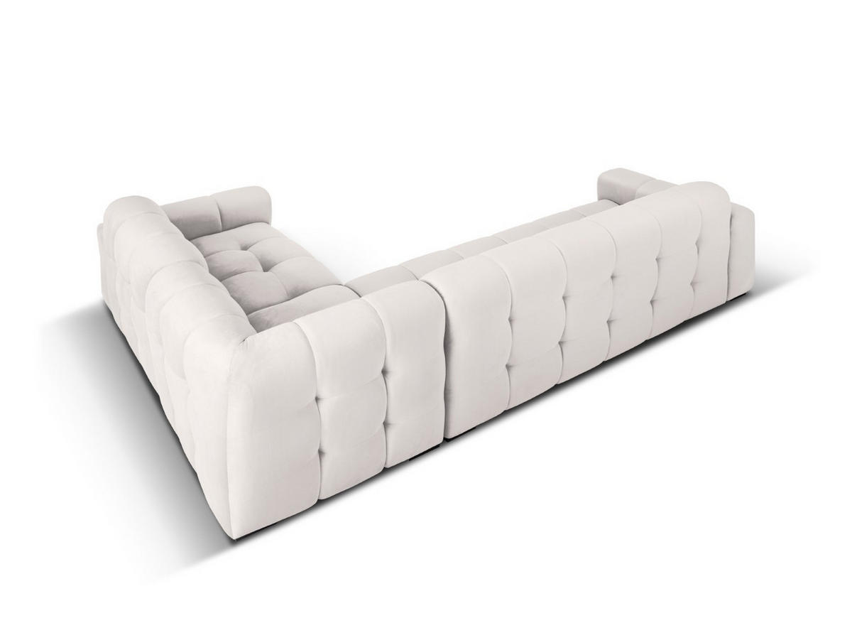 ECKSOFA rechts Kendal aus Samt hellgrau 6 Sitzplätze - Hellgrau, Textil (231/332cm) - Micadoni