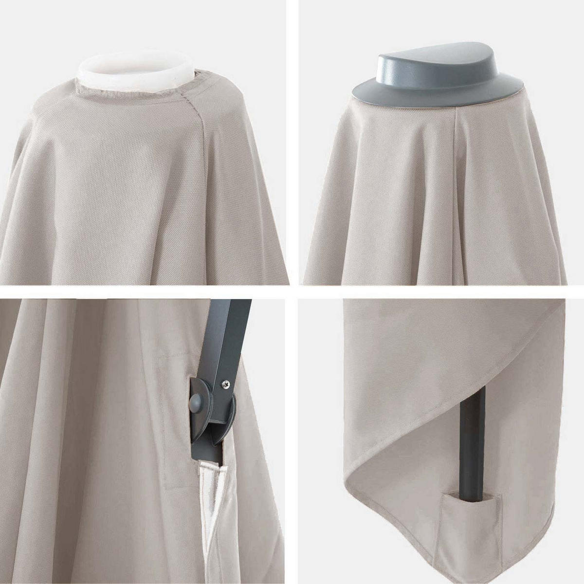 ERSATZ-BEZUG FÜR SCHIRM Ecru - Ecru, Textil (335/335cm) - MCW