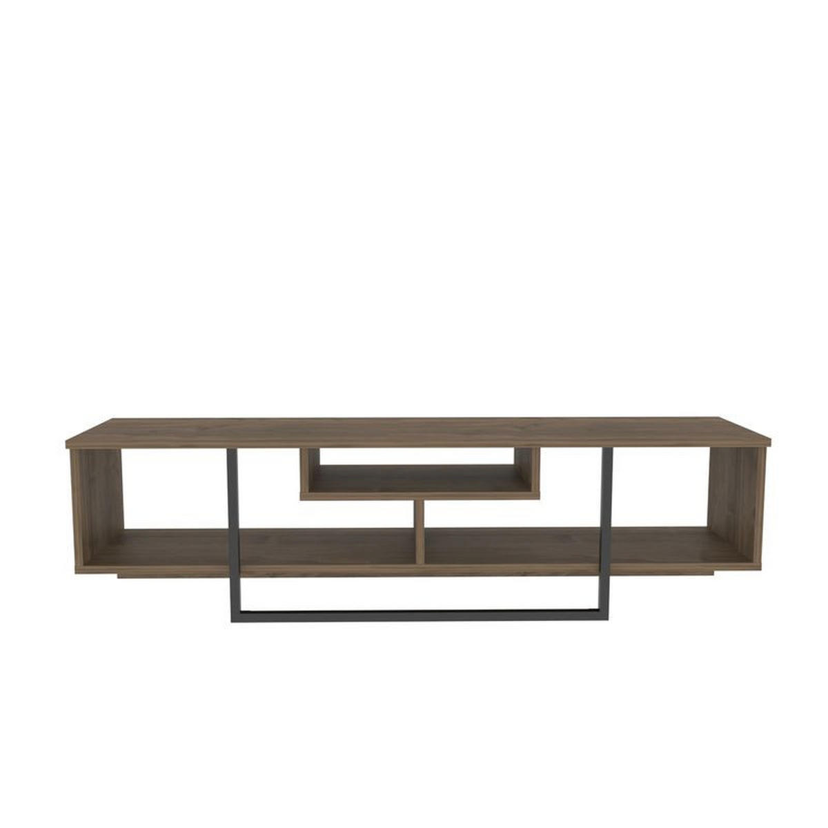 TV-ELEMENT Asal Walnuss Schwarz - Walnussfarben/Schwarz, Holzwerkstoff (149.4/40/35.2cm) - Decorotika