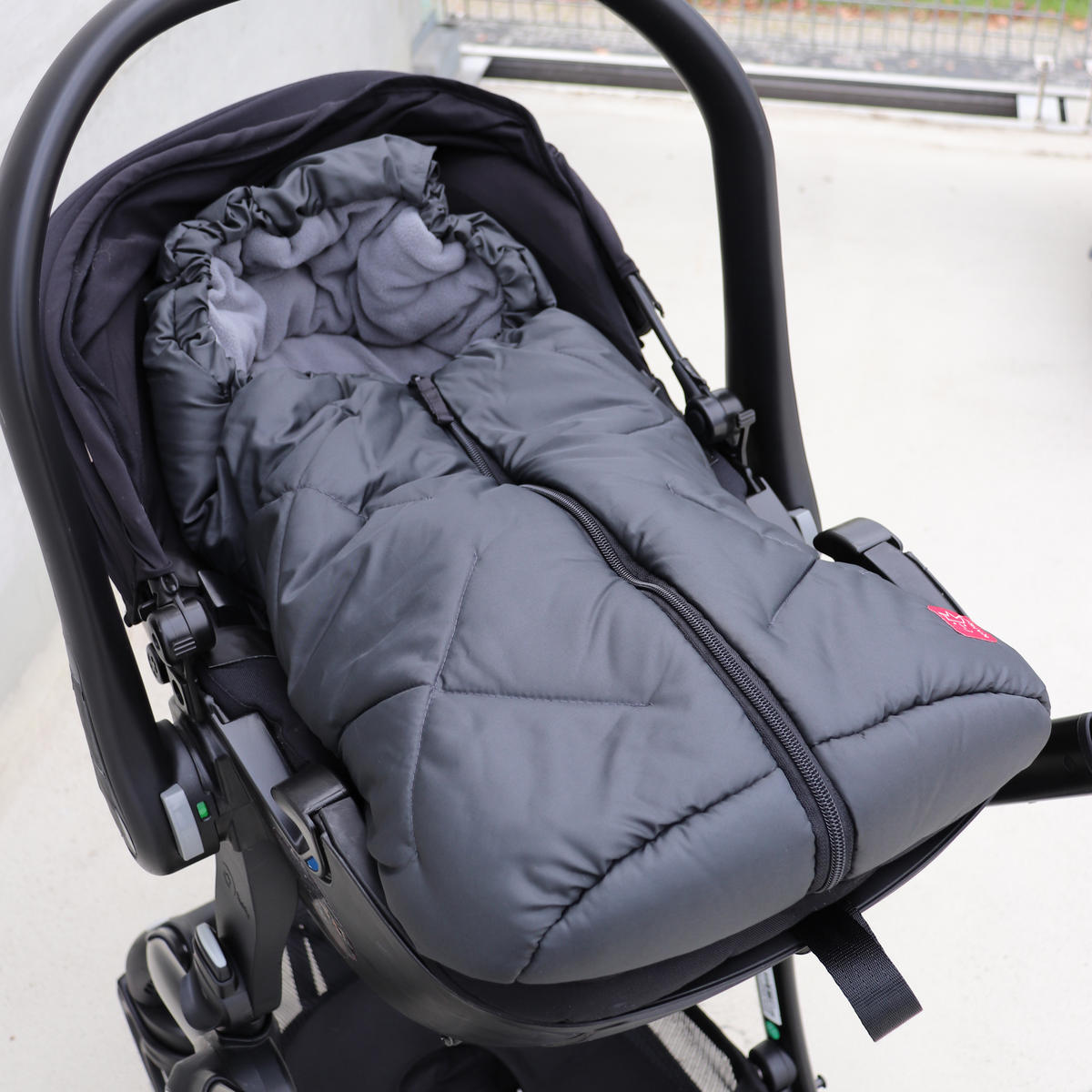 BABYSCHALENFUSSSACK Moo, anthracite/light grey - Grau, Textil (40/4/80cm) - Kaiserbaby