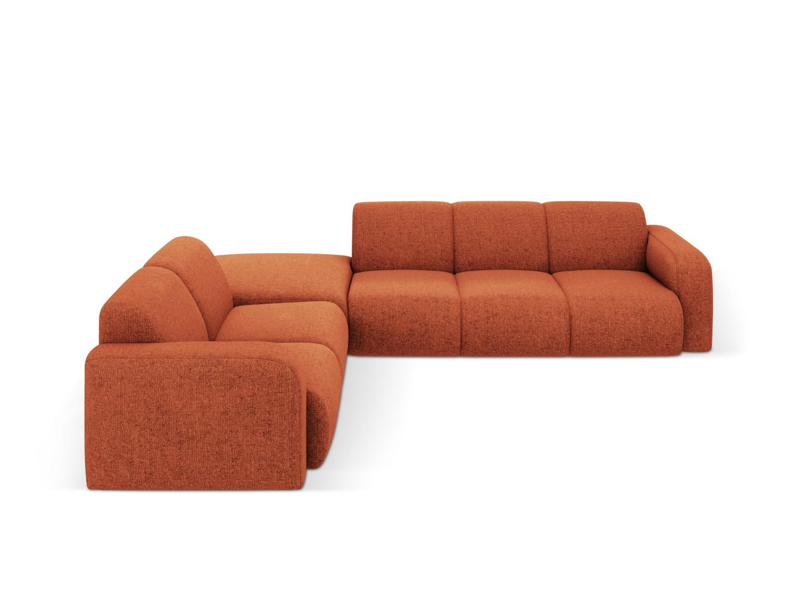 ECKSOFA links Molino aus Chenille-Stoff terrakotta 6 Sitzplätze - Terra cotta, Textil (250/315cm) - Micadoni