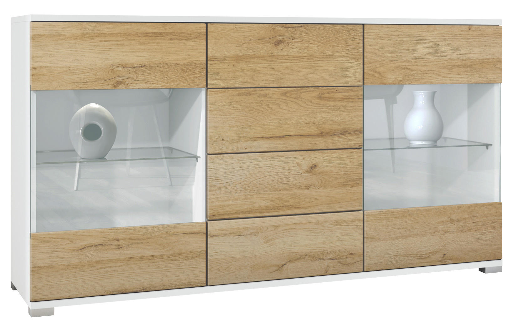 SIDEBOARD Bari Eiche Natur - Eichefarben, Holzwerkstoff (138.5/75.5/35cm) - Vladon