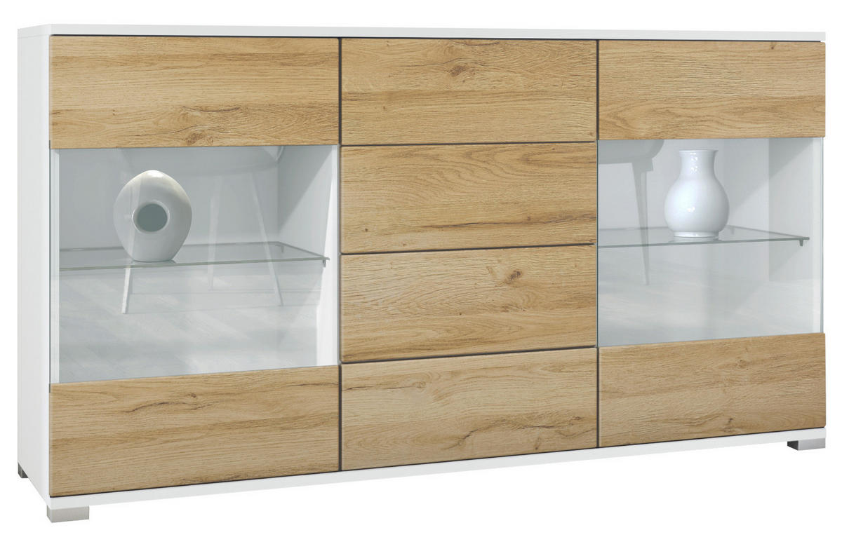 SIDEBOARD Bari Eiche Natur - Eichefarben, Holzwerkstoff (138.5/75.5/35cm) - Vladon