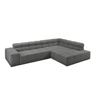 ECKSOFA NEVADA Anthrazit Cord - Anthrazit/Schwarz, Kunststoff/Textil (319/215cm) - KAWOLA