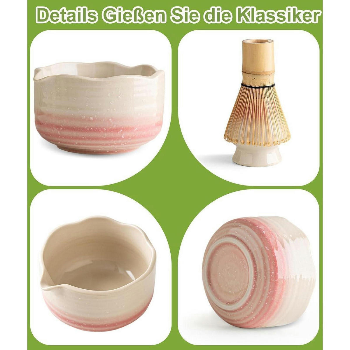 MATCHA Set 7-teiliges Set Rosa Farbverlauf - Rosa, Keramik (15/10/15cm)