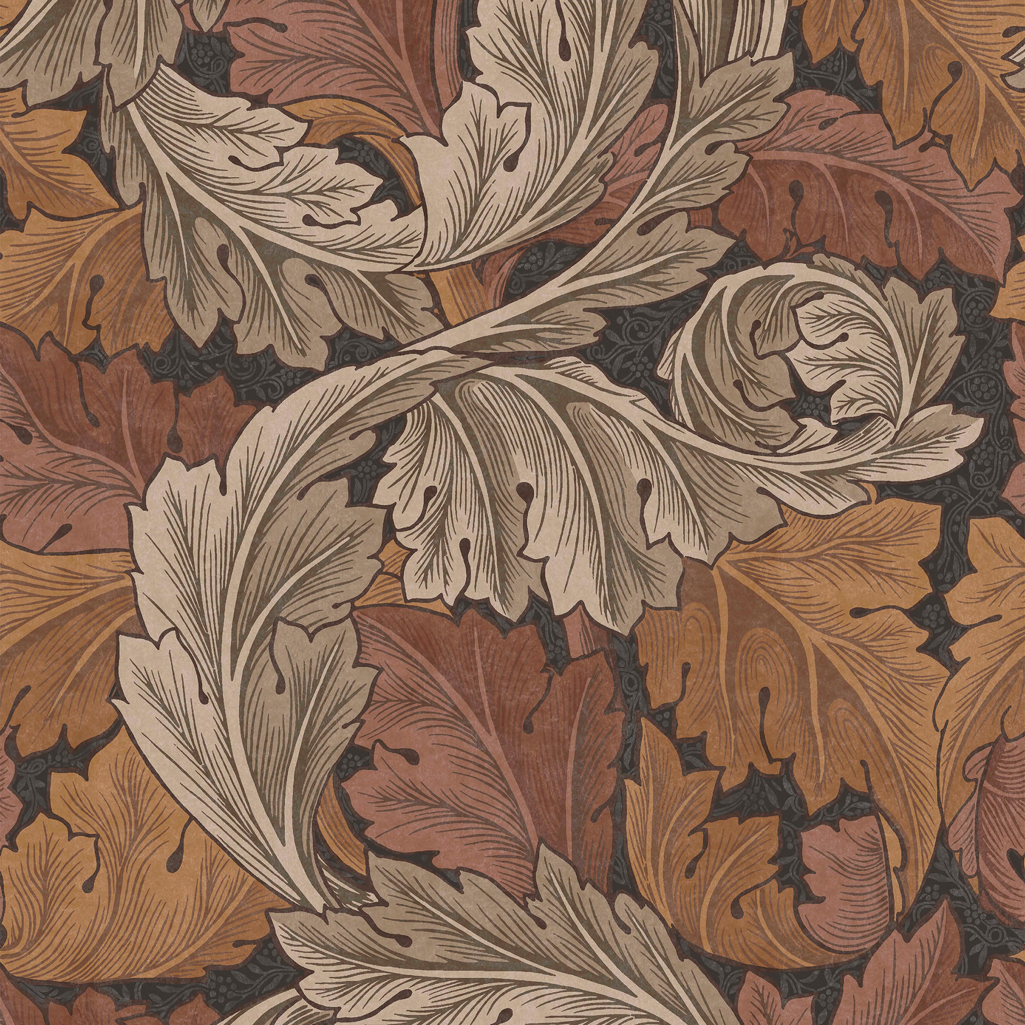 William Morris at Home Vliestapete Orange 52x1000 cm