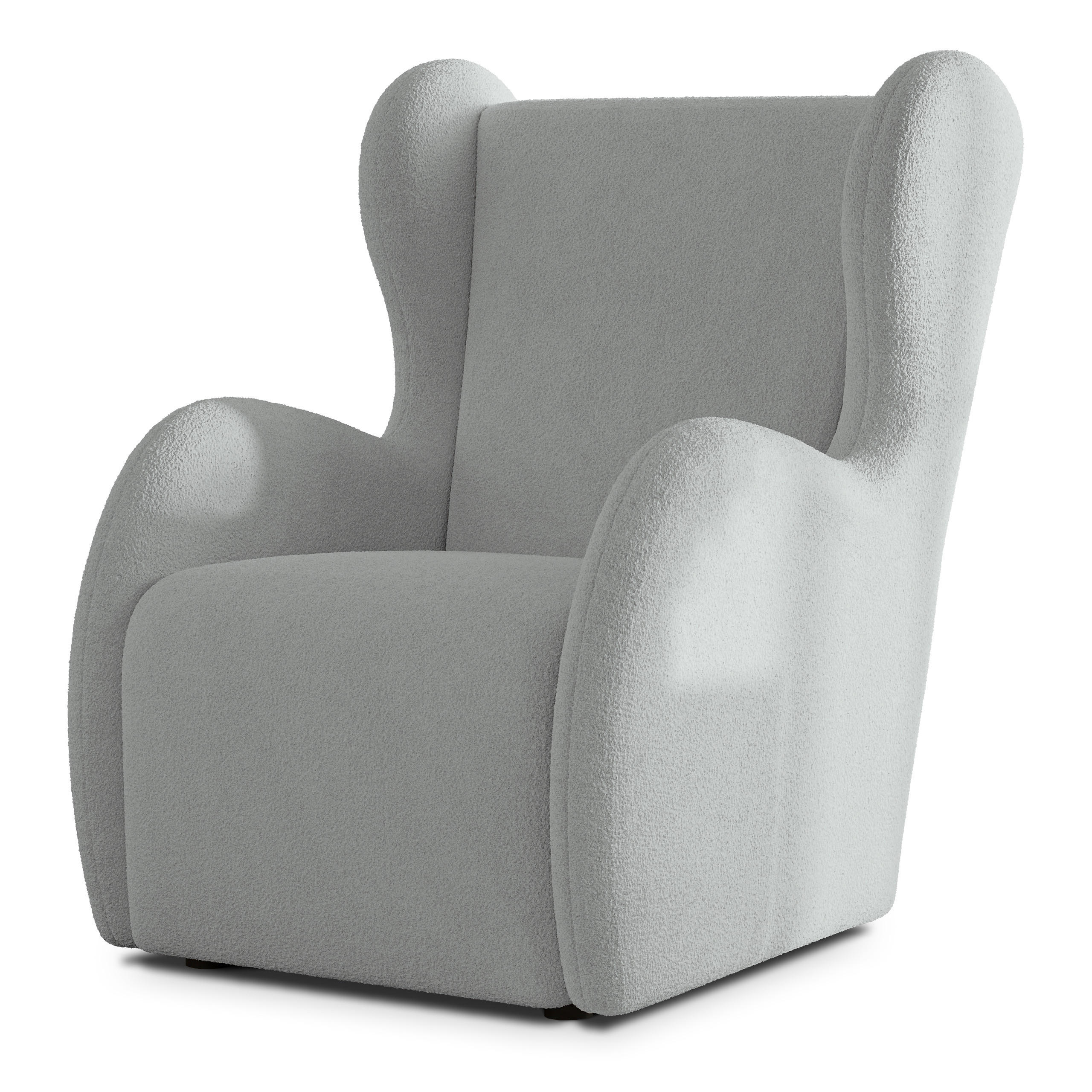 MASSENO Relaxační Křeslo MASTI, Látka s přezkami Světle šedá - světle šedá, kompozitní dřevo (74/100/86cm) - MASSENO
