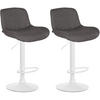 BARHOCKER 2er Set Stoff Dunkelgrau - Dunkelgrau/Weiß, Textil/Metall (50/85/50cm) - CLP