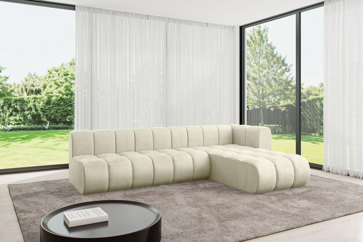 ECKSOFA modulares Sofa Darnel-L2 - 296x177x70 cm Beige - Beige, Holzwerkstoff/Textil (296/177cm) - ALTDECOR
