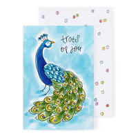 GRUSSKARTE Stolz auf dich - Stolzer Pfau in Bunt - 17 x 11,5cm - Multicolor, Papier (11.5/0.2cm) - Blond Amsterdam