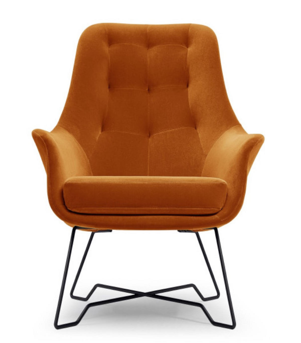 SESSEL Rotschwarz ENZO Gepolstert Mit Gepolstertem Rücken - Orange, Textil (72.5/101.5/83cm) - Sepro Meble