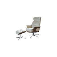 RELAXSESSELSET TOSAR Cremeweiß Velvet - Silberfarben/Creme, Textil/Metall (83/110/89cm) - KAWOLA