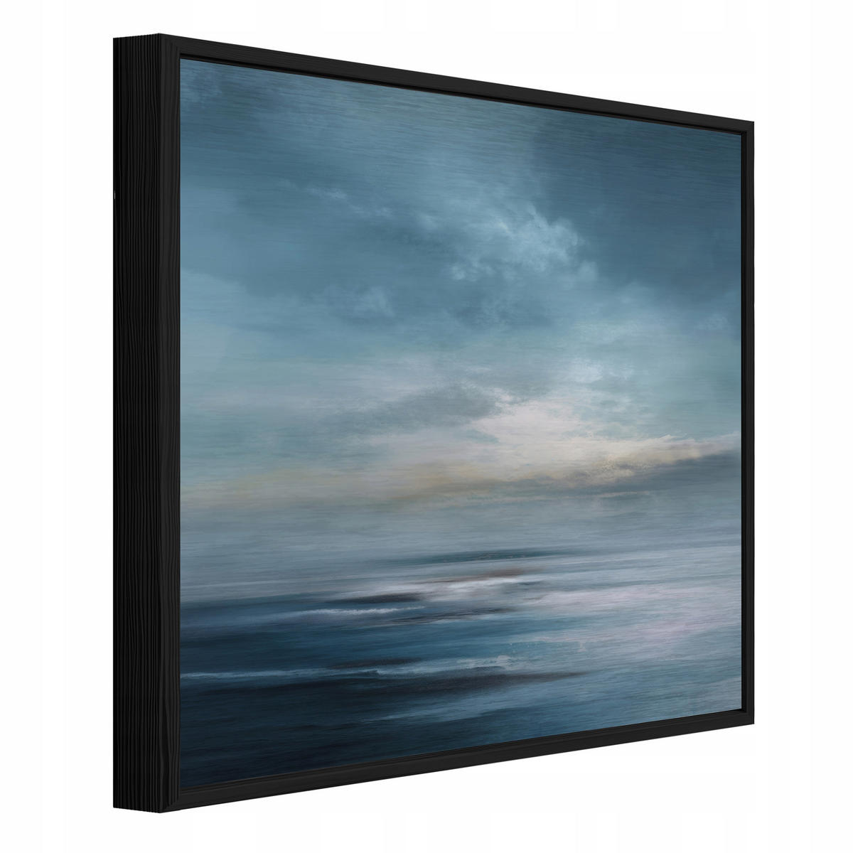 BILDER mit Rahmen Meer Abstraktion Blau 80x80 cm - Multicolor, Metall (80/80cm) - Wallarena