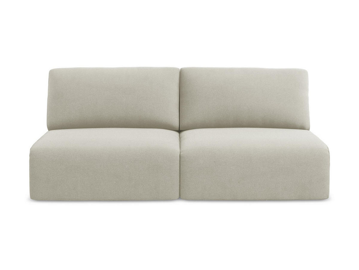 3-SITZER SOFA mit Schlaffunktion Strukturstoff Stoff Beige - Beige/Creme, Kunststoff/Textil (216/79/102cm) - Makamii