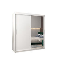 SCHWEBETÜRENSCHRANK 200/180/62 2-türig - Silberfarben/Weiß, Holz/Kunststoff (180/200/62cm) - Abiks Möbel
