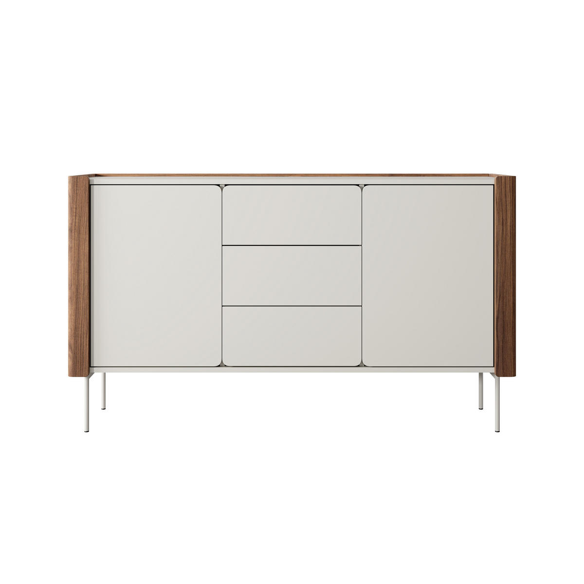SIDEBOARD AVVOLGERE 141/82/39 cm mit 3 Schubladen 2 Türen Nussbaumfarben - Kaschmir/Nussbaumfarben, Holzwerkstoff (141/82/39cm) - MASSENO