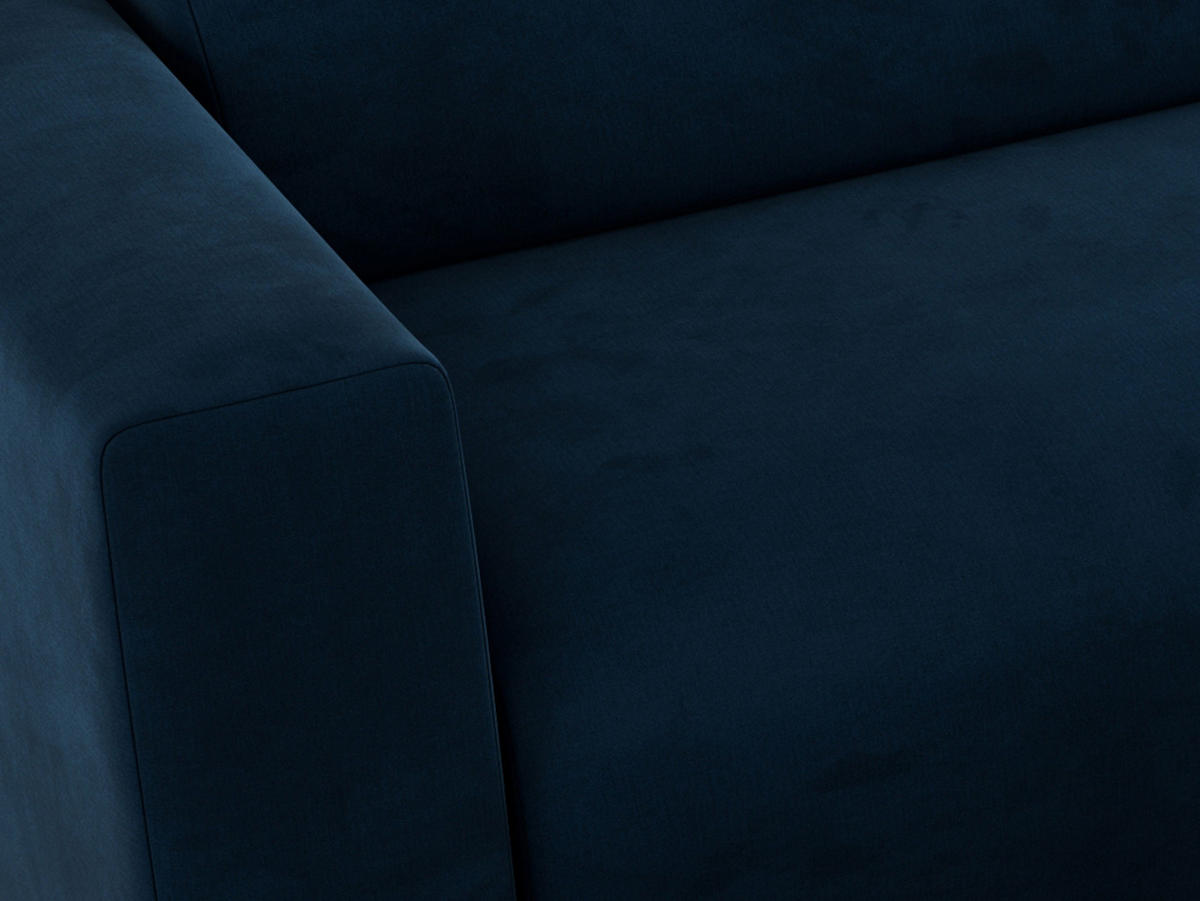 ECKSOFA PASADENA Dunkelblau Velvet - Rechts Seite - Schwarz/Dunkelblau, Kunststoff/Textil (180/288cm) - MKS