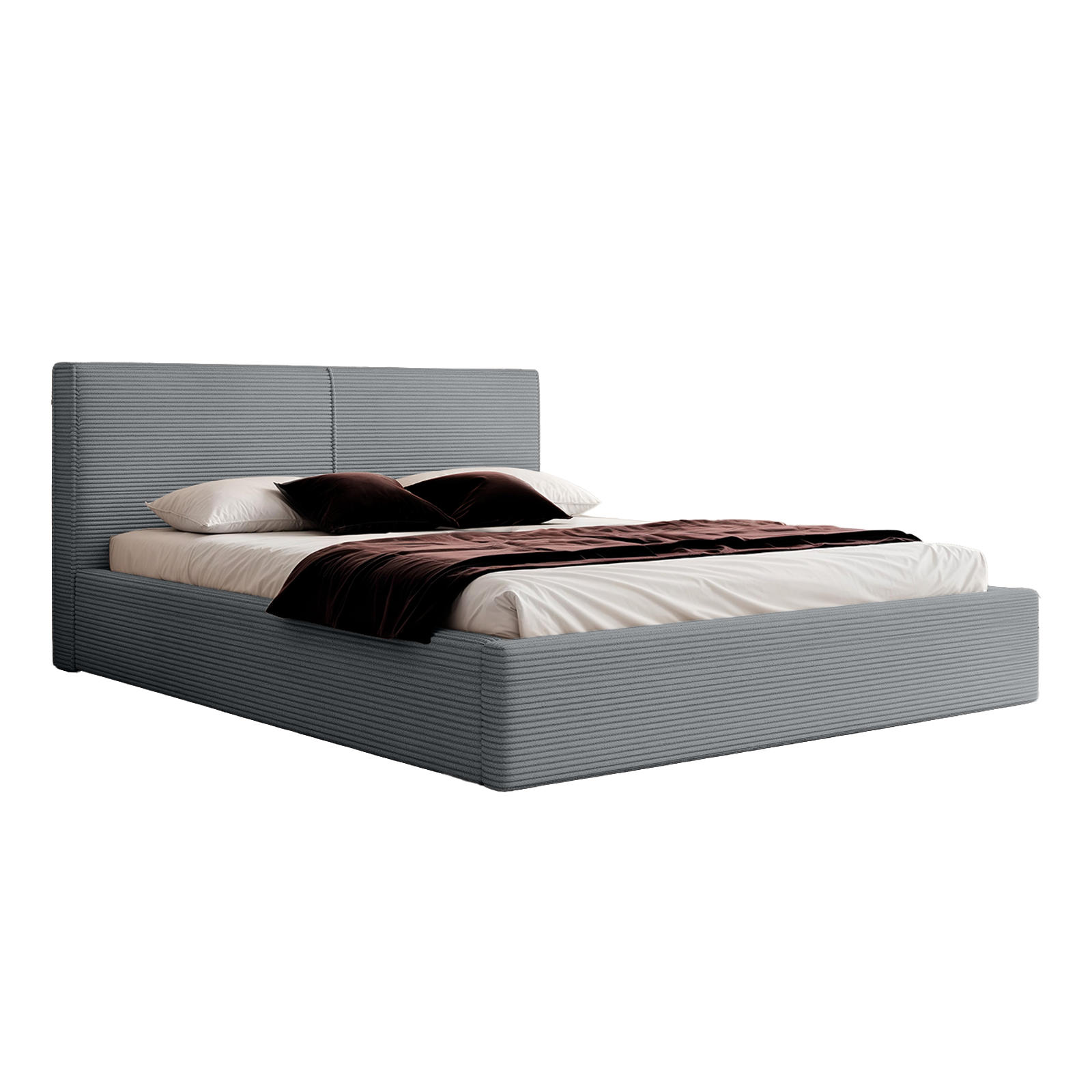 POLSTERBETT VIVELO 120x200 cm, Grau - Grau, Textil (200/120cm) - Fedve