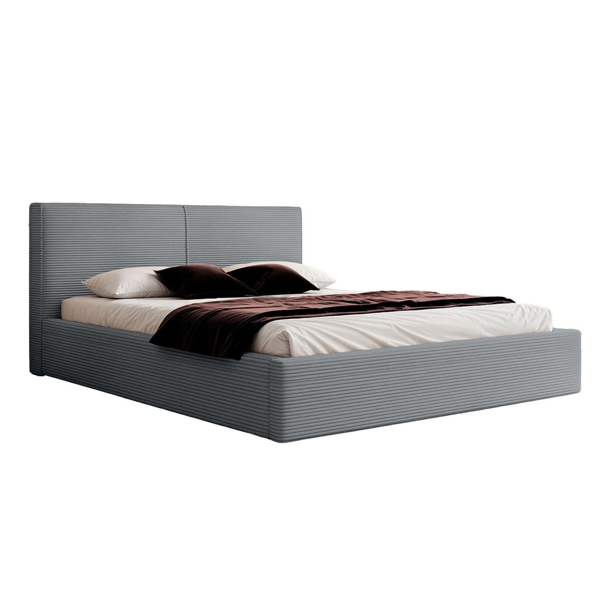 POLSTERBETT VIVELO 120x200 cm, Grau - Grau, Textil (200/120cm) - Fedve