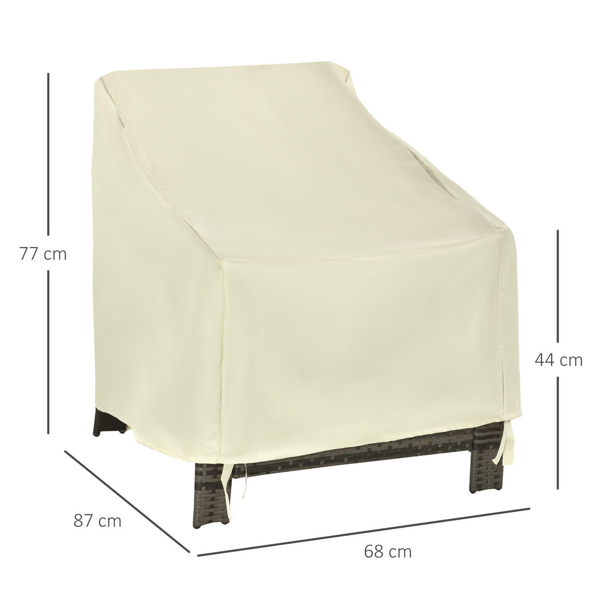 SCHUTZHÜLLE Beige 1 Stück - Beige, Kunststoff/Textil (68/77/87cm) - GiPP