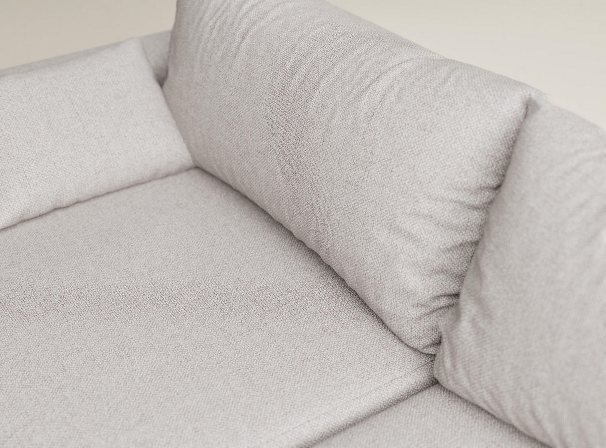 ECKSOFA MIT SCHLAFFUNKTION Leon Hellbeige Webstoff - Beige/Schwarz, Holz/Holzwerkstoff (239/148cm) - Maison de Reve