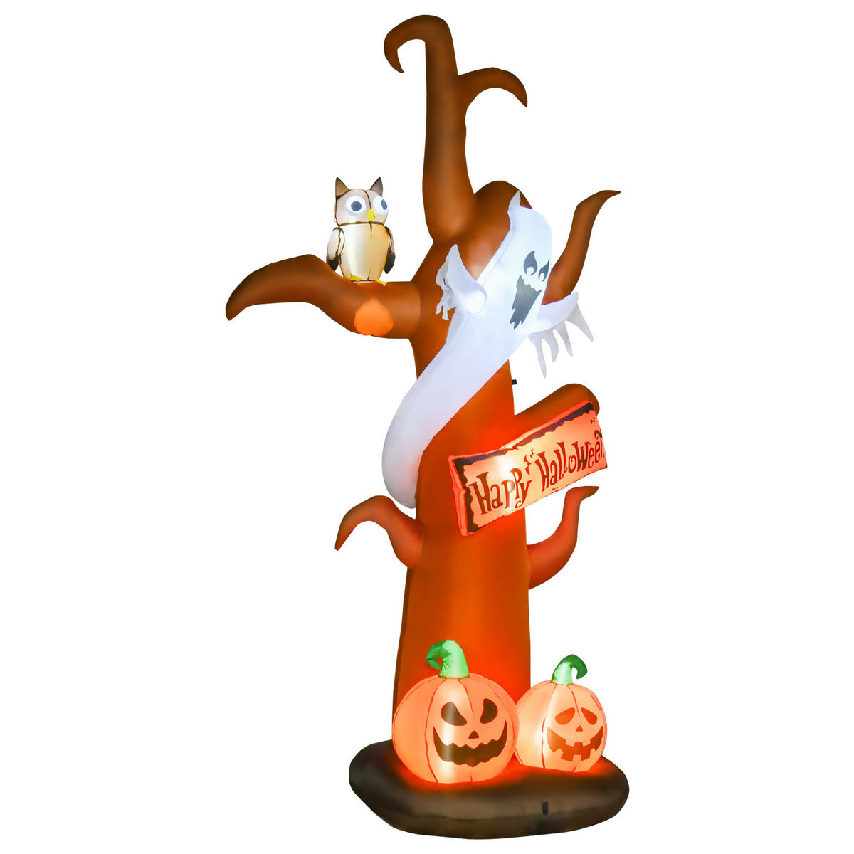 HALLOWEENDEKO DE-42118 2,7 m aufblasbarer Spukbaum mit LED - Braun, Kunststoff (156/274/107cm) - ComfortXL