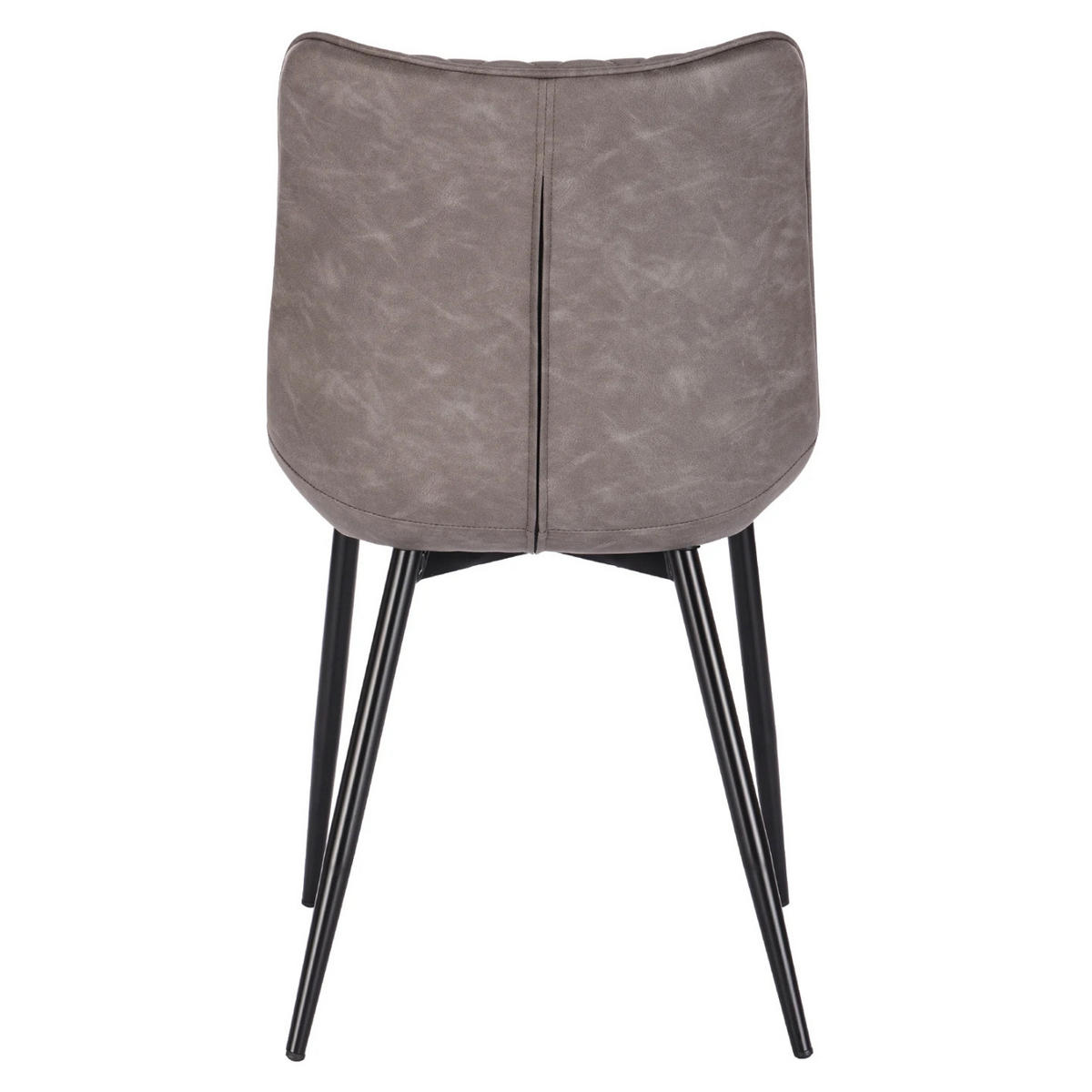 ESSSTUHL 2er-Set Dunkelgrau aus Kunstleder mit Metallbeinen - Dunkelgrau, Kunststoff (40.5/85.5/46cm) - MIVRAY