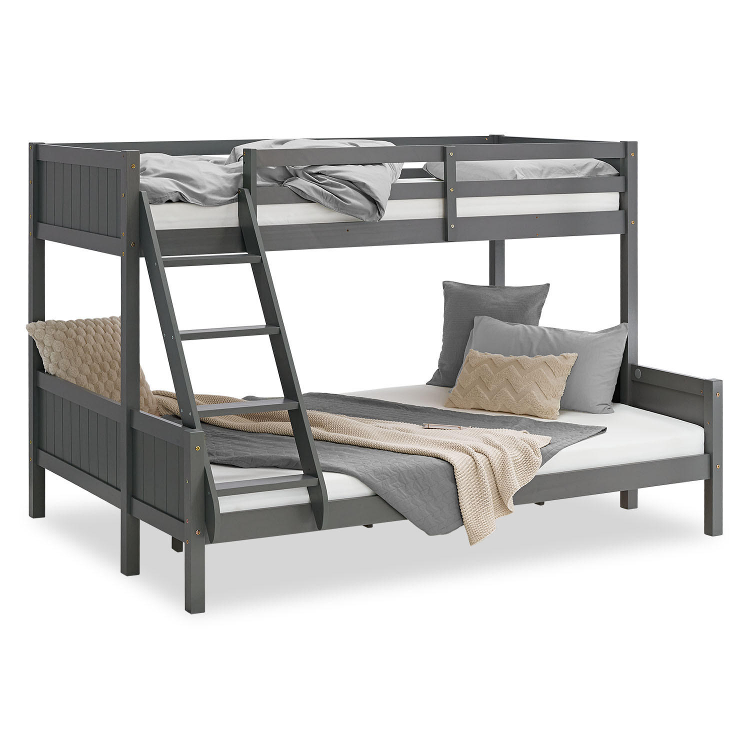 ETAGENBETT 90/200 cm und 140/200 cm Grau - Grau, Holz (140/200cm) - Homestyle4u