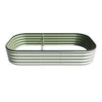 HOCHBEET Pflanzkasten aus verzinktem Stahl in Weiß Ovalen Blumenkasten für Garten und Balkon 160 × 80 × 30 cm - Weiß, Metall (80/30/160cm) - Livingandhome