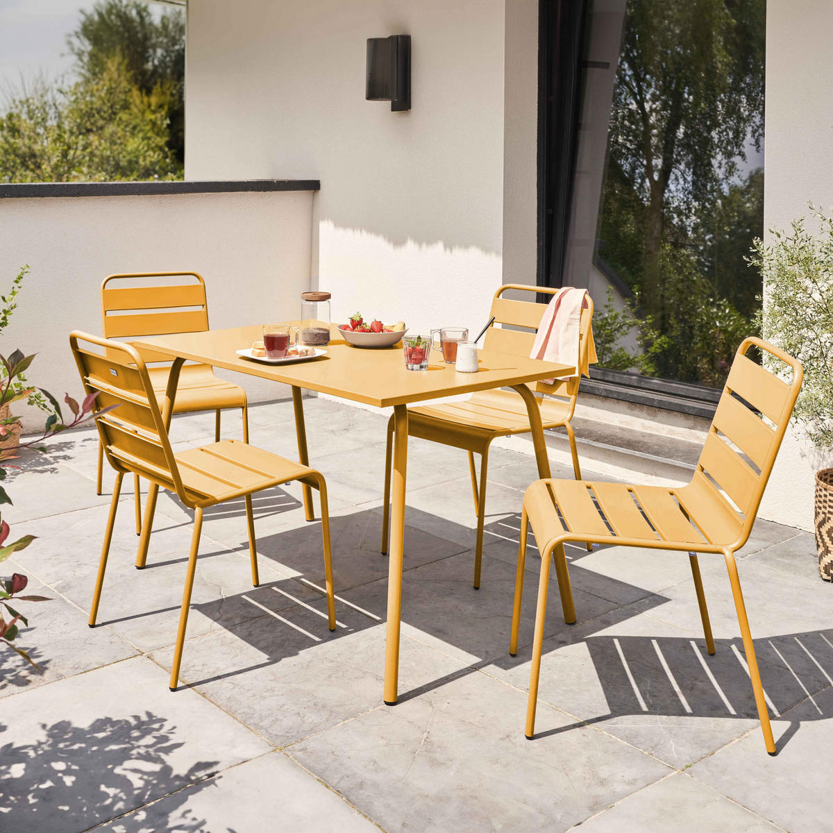 GARTENSET 5-tlg., Gelb - Gelb, Metall - Oviala