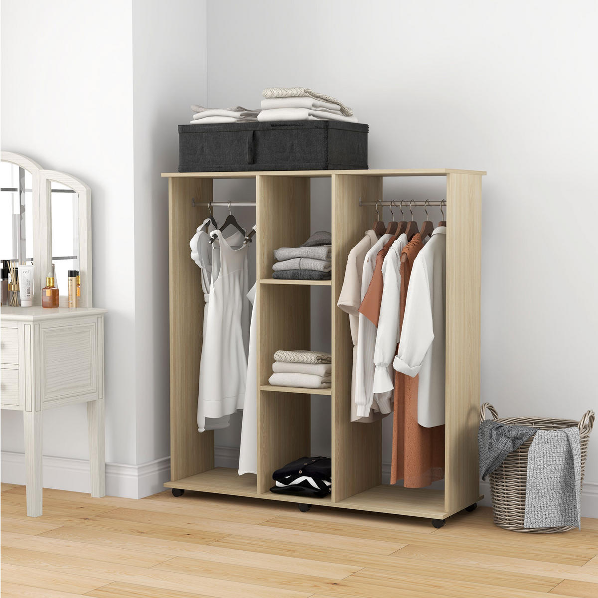 KLEIDERSCHRANK Eukalyptusholzfarben 1 Stück - Eukalyptusholzfarben, Holzwerkstoff (40/128/120cm) - GiPP