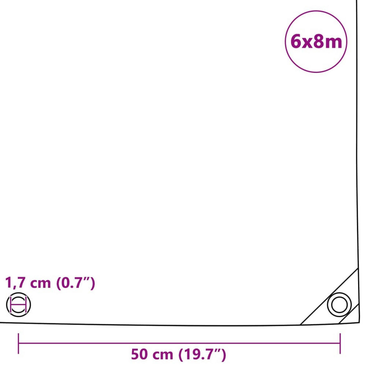 ABDECKPLANE, Reißfeste Gewebeplane mit Ösen, 650 G/M², 6/8 m, Grau - Grau, Textil (600/800cm) - vidaXL