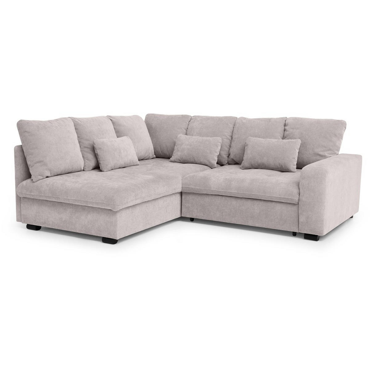 ECKSCHLAFSOFA Ramo mit Bettkasten, Topper gratis, Cappuccino, links - Schwarz/Cappuccino, Textil (229/190cm) - Beautysofa