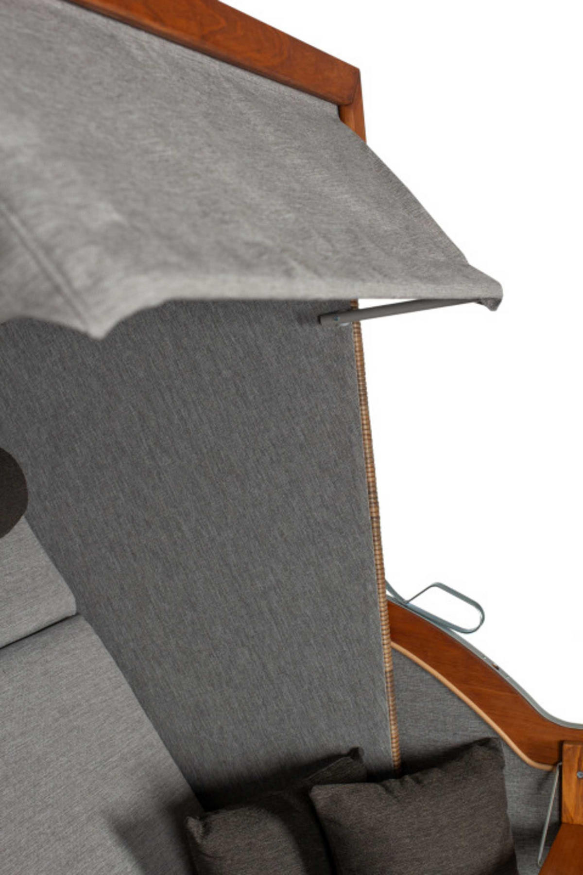 STRANDKORB Tinnum 2 Sitzer Pinie PE griseum - Braun/Grau, Metall (115/38/92cm) - Mr. Deko