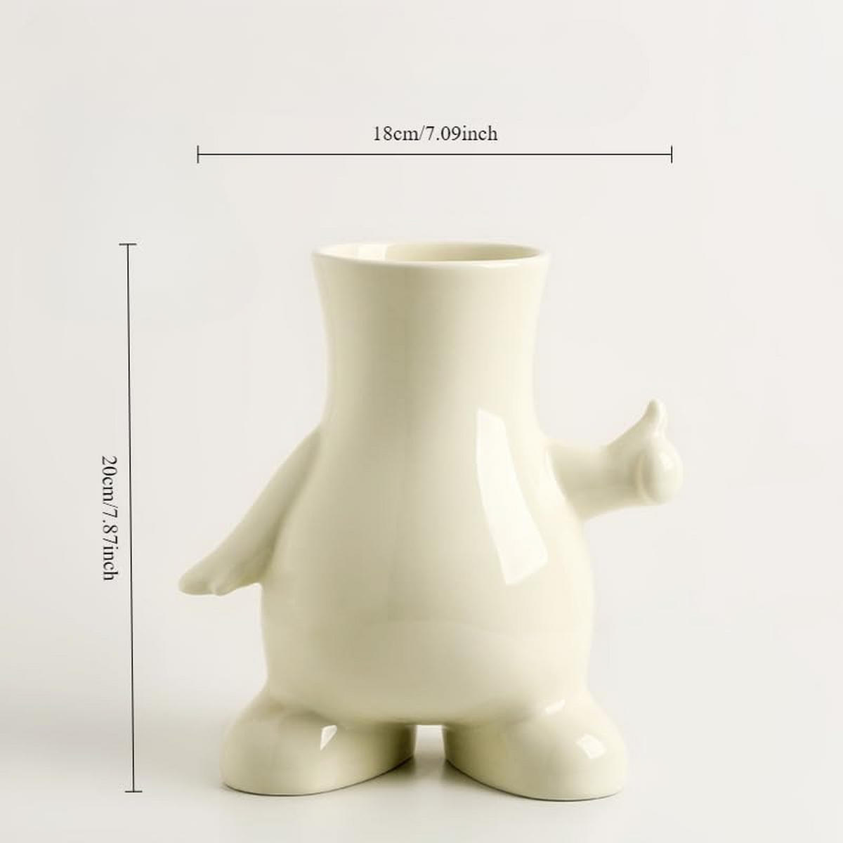 VASE 18 x 11,5 x 20 cm Keramik - Beige, Keramik (11.5cm) - LIBRATON