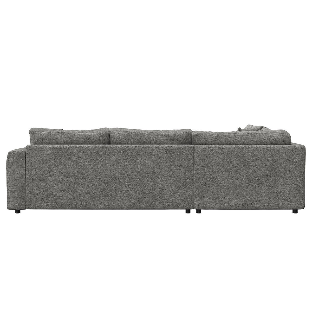 ECKSOFA mit Ottomane - Schwarz/Grau, Holz/Kunststoff (267/254cm) - home24