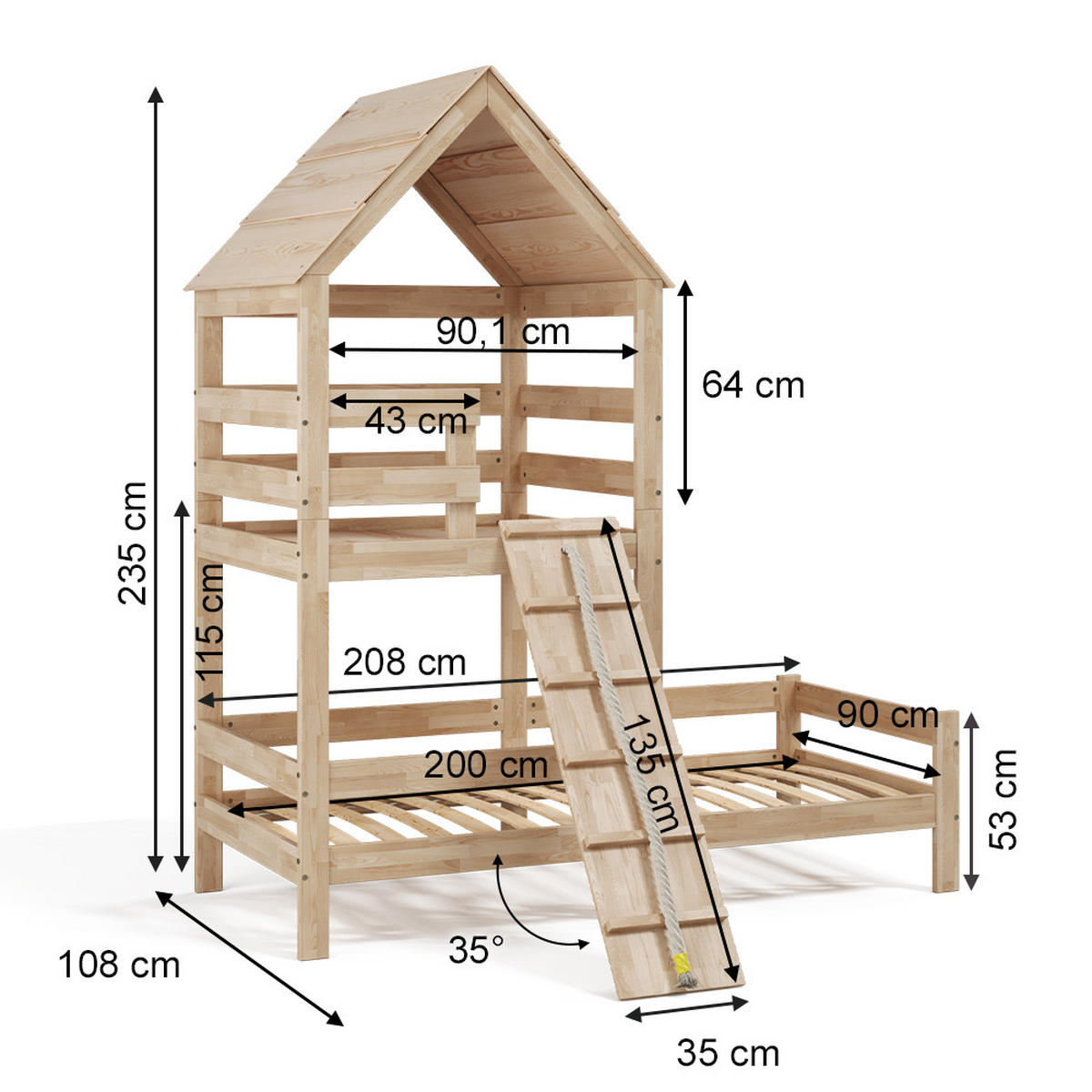 DOMÁCA POSTEĽ Teddy Hnedá - prírodná farba, drevo (90/200cm) - VitaliSpa