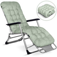 GARTEN-RELAXSESSEL Klappbarer mit Kissen, Hellgrün - Hellgrün, Metall (60/102/110cm)