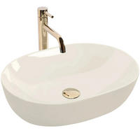 AUFSATZWASCHBECKEN Rea Lisa Ecru Shiny - Ecru, Keramik (35/14/49cm) - REA