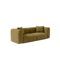 SOFA 2-Sitzer, Chenille-Stoff Cremona, Olive, GRETA - Olivgrün, Holz (228/70/89cm) - Kaiser Möbel