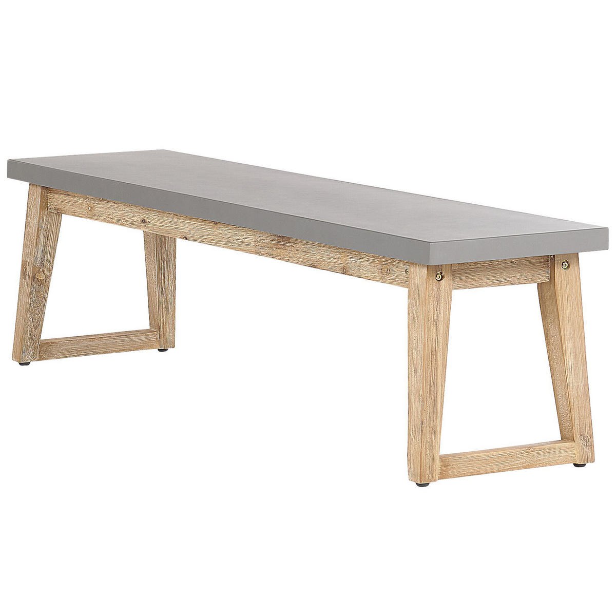 SITZBANK Beton/Akazienholz grau/heller Holzfarbton 160 cm Oria - Grau, Stein (160/45/40cm) - Beliani