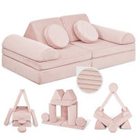 SPIELSOFA Kinder Fantasiewelt 8tlg - Rosa, Textil (150/55/66cm) - Linodino