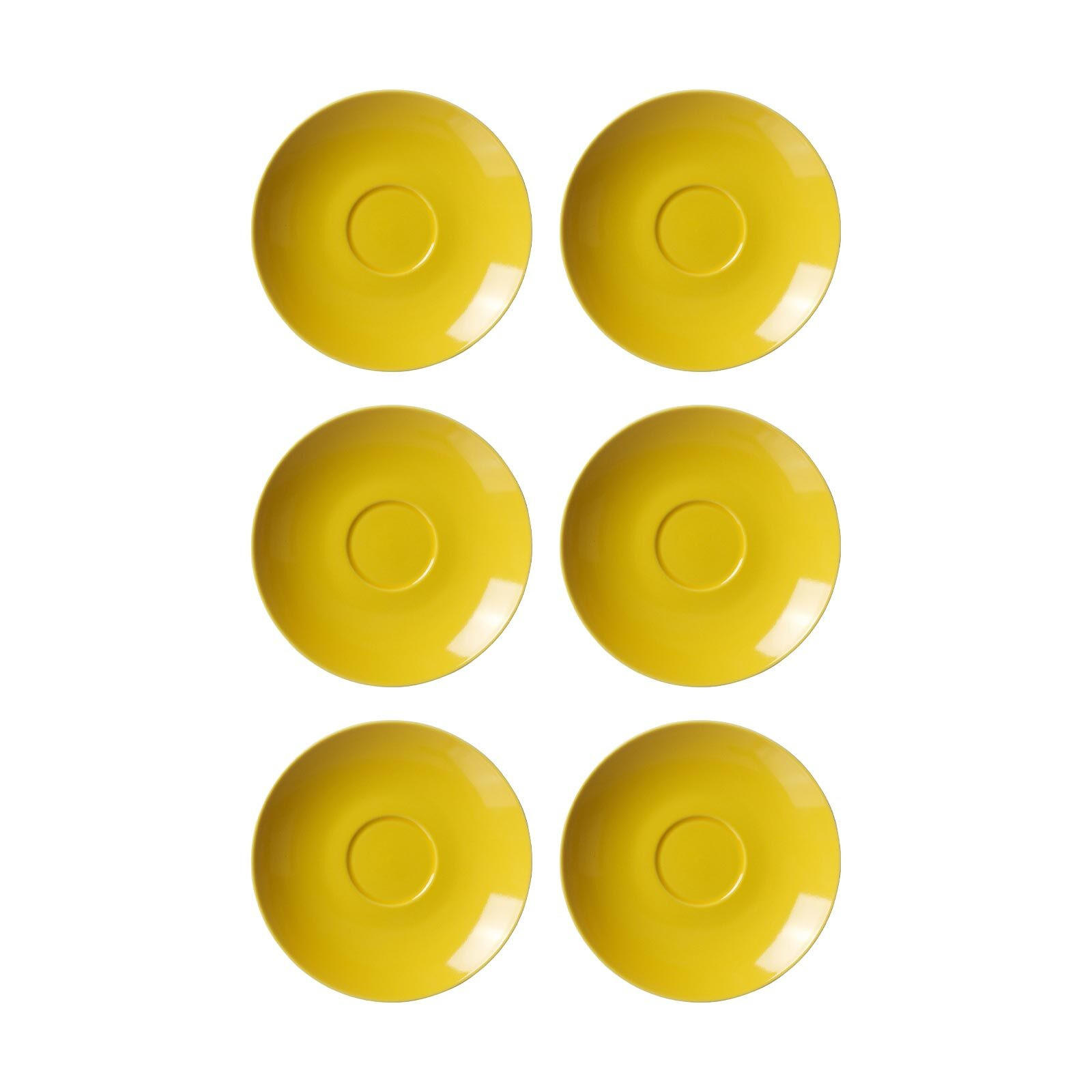 KAFFEEUNTERTASSEN Doppio Gelb ø 16 cm 6er Set - Gelb, Keramik (16cm) - Ritzenhoff Breker