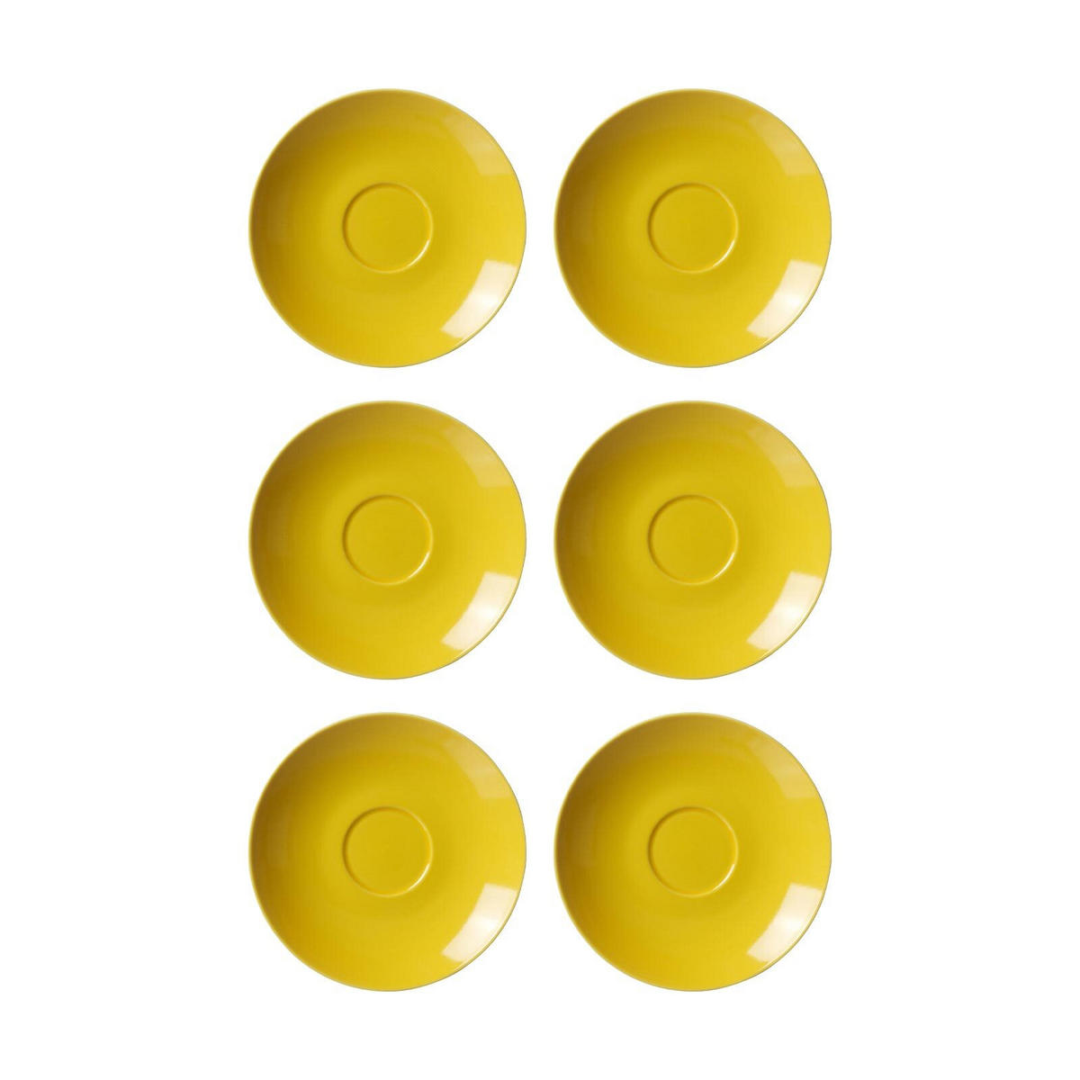 KAFFEEUNTERTASSEN Doppio Gelb ø 16 cm 6er Set - Gelb, Keramik (16cm) - Ritzenhoff Breker