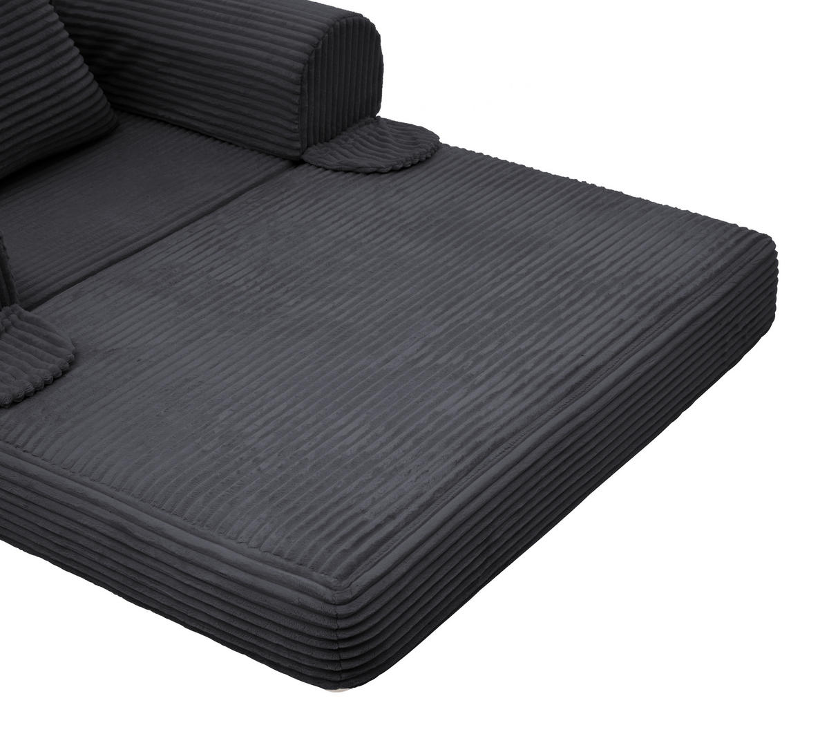 SCHLAFSOFA DE-35175 klappbar 2-in-1 Schwarz - Schwarz, Textil (85/65/120cm) - ComfortXL