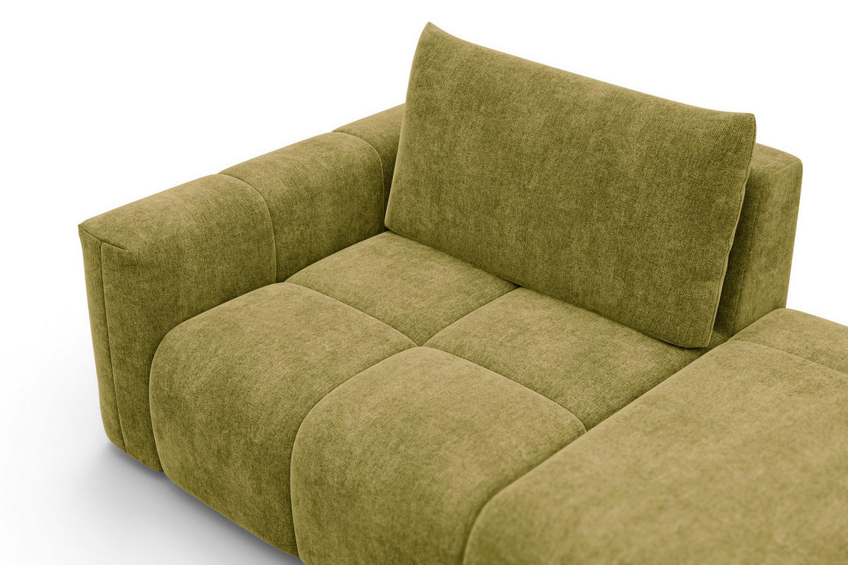 SOFA VERONA 4-Sitzer, Khaki - Schwarz/Grün, Holz/Textil (282/83/110cm) - Courtois Laville