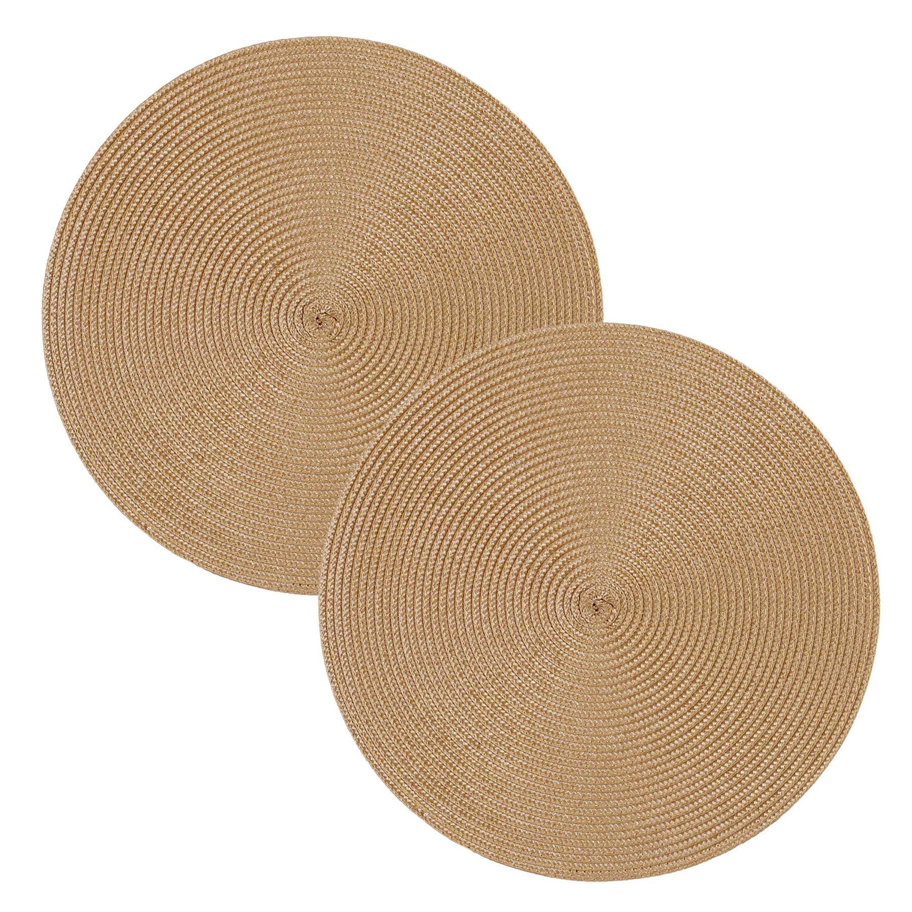 PLATZSET 2er Set Polypro Caramel 35 cm rund - Hellbraun, Kunststoff (35cm) - TiborTex
