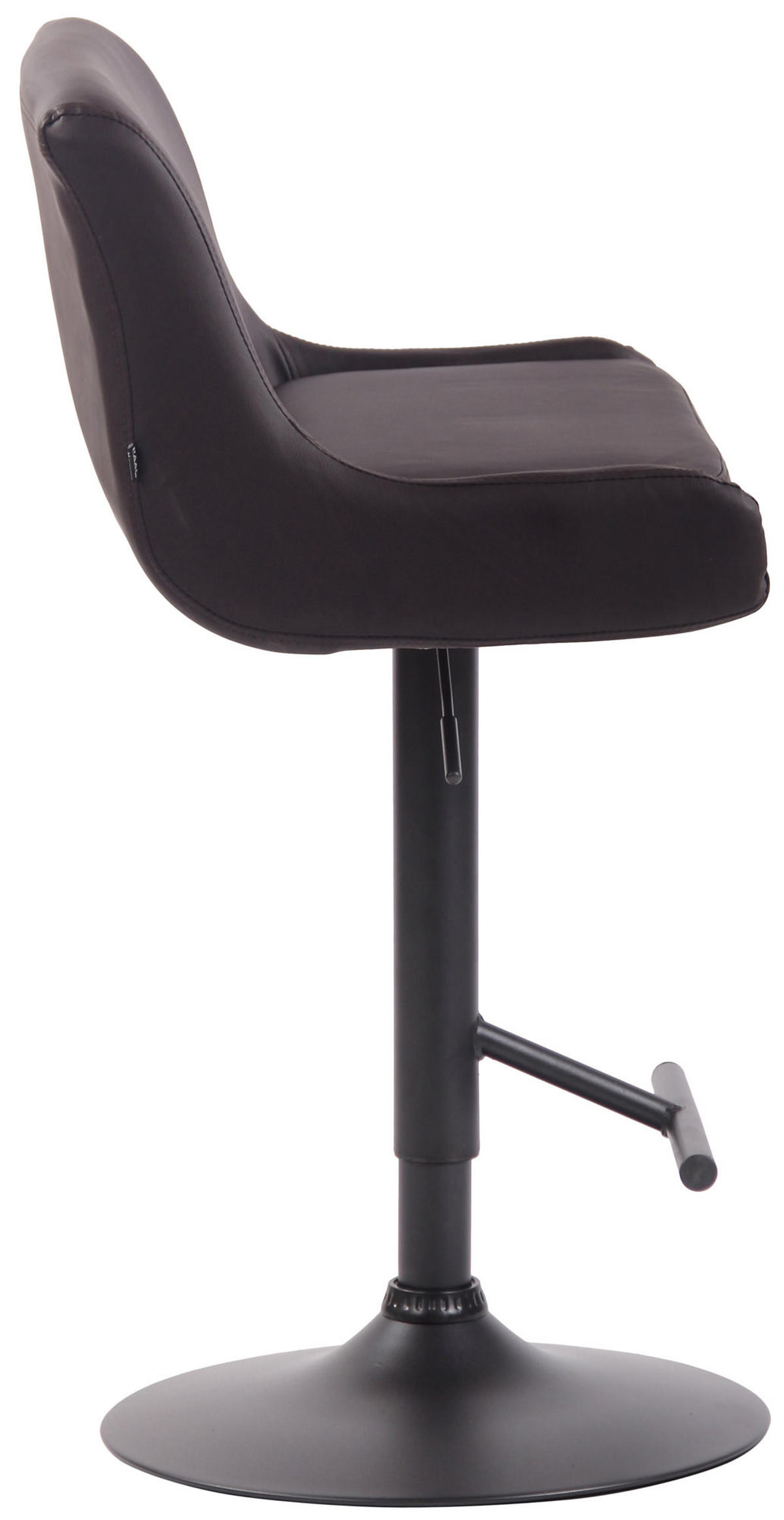 BARHOCKER 2er Set Lederlook braun - Schwarz/Braun, Textil/Metall (43/90/50cm) - CLP
