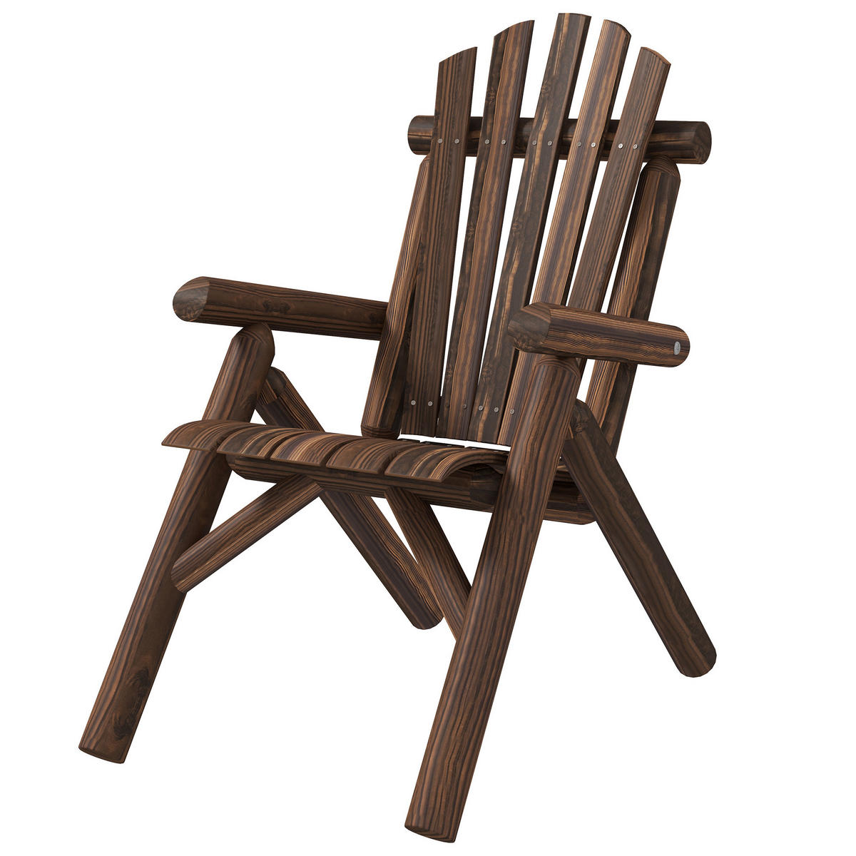 GARTENSTUHL DE-08280 Outdoor Hochlehner, wetterfest Verkohlt - Naturfarben, Holz (68/101/83cm) - ComfortXL