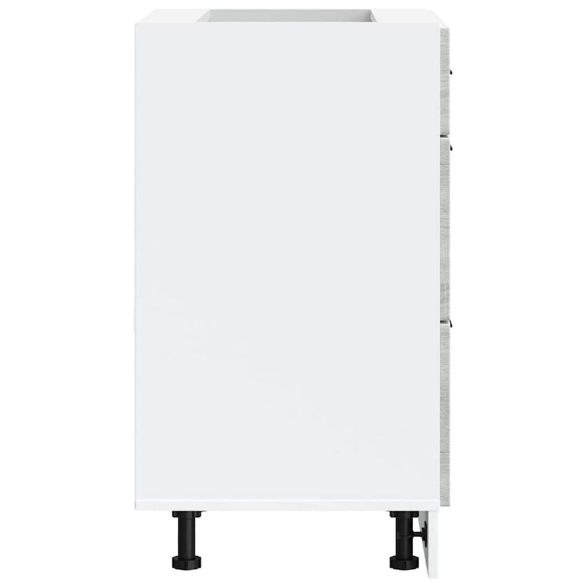 KÜCHENUNTERSCHRANK Samu Grau Sonoma 60x46x81,5 cm - Grau, Holz (60/81.5/46cm) - DELUKE